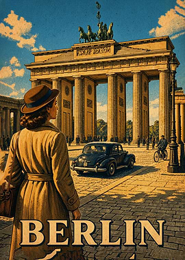 Vintage Berlin Travel Poster