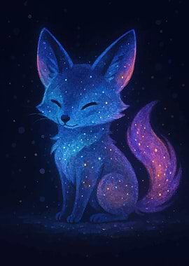 Cosmic Fox with Starry Fur