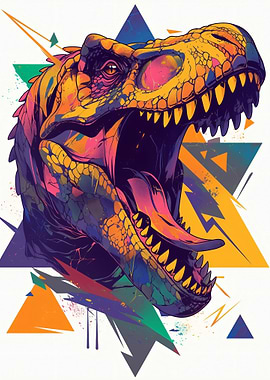 Vibrant Tyrannosaurus Rex Head