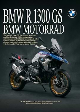 sleek BMW R 1300 GS Motorcycle poster