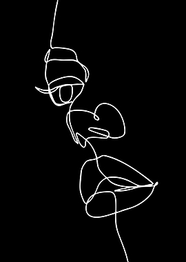 Minimalist Line Art of a Face