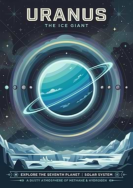 Uranus Ice Giant Planet Poster