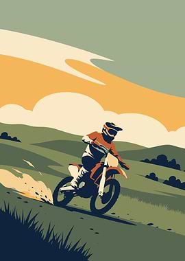 Motocross Rider on a Hillside