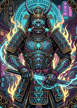 Cyberpunk Samurai Warrior