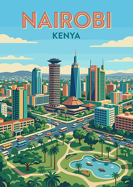 Nairobi Kenya Skyline Art