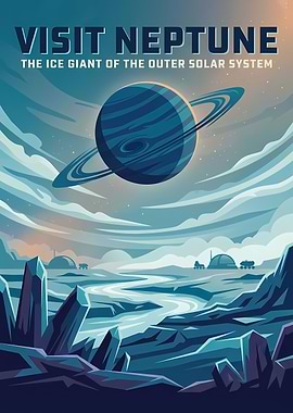 Visit Neptune Vintage Poster
