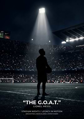 Lionel Messi 'The GOAT' Silhouette