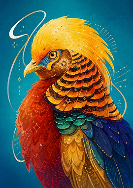Golden Pheasant with Celestial Accents