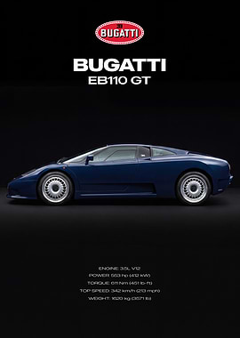 Bugatti EB110 GT Poster