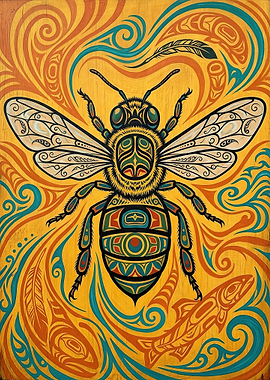 Tribal Bee Painting