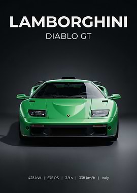 Green Lamborghini Diablo GT
