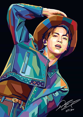 BTS Jin Pop Art Portrait