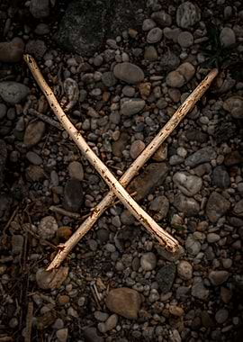 Crossed Sticks Forming an X