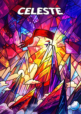 Celeste Mountain Climb Stained Glass Art
