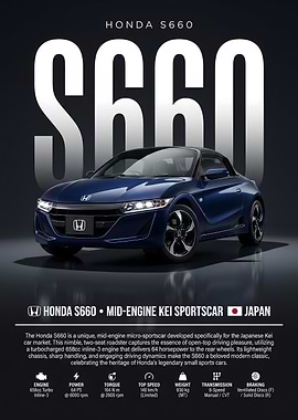 Honda S660 Mid-Engine Kei Sportscar