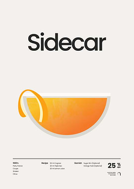 Sidecar Cocktail Poster