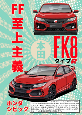 Honda Civic FK8 Type R Poster