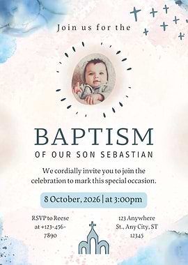 Baptism Invitation for Son Sebastian