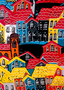 Colorful European Townhouses