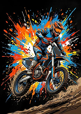 Motocross Rider Poster Dirt Bike Wall Art