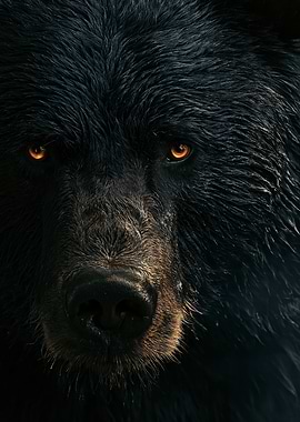 Close-up of a Black Bear's Face