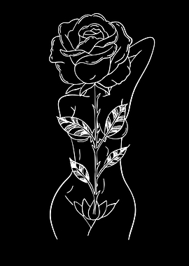 Rose Body Outline Art