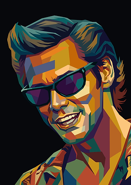 Colorful Pop Art Portrait of a Jim Carrey