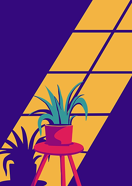 Potted Plant in Sunlight