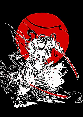 Samurai Warrior with Swords