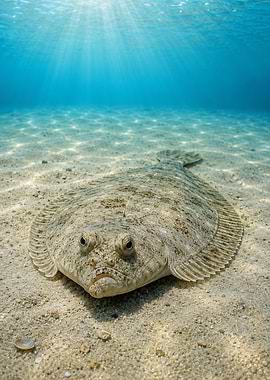 Flounder on Sandy Seabed