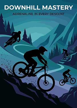 Downhill Mountain Biking Poster