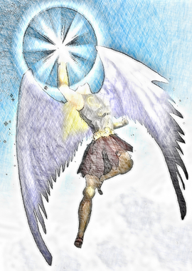 Blue Angel in Crayon