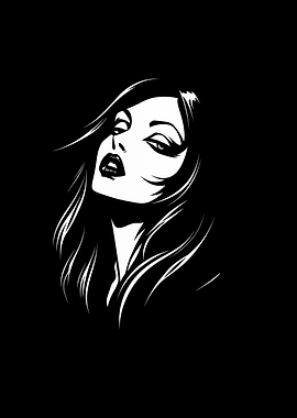 Black and White Woman Portrait