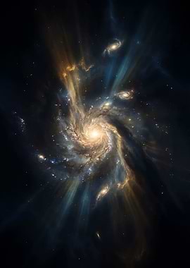Swirling Galaxy with Nebulae
