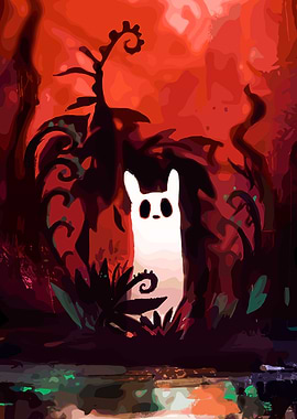 White Creature in Red Forest