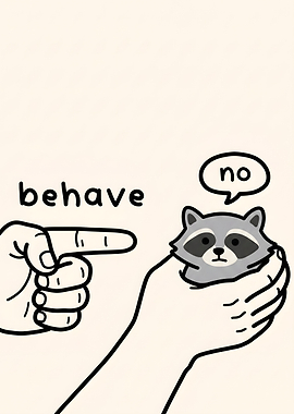 Raccoon Says No to Behaving