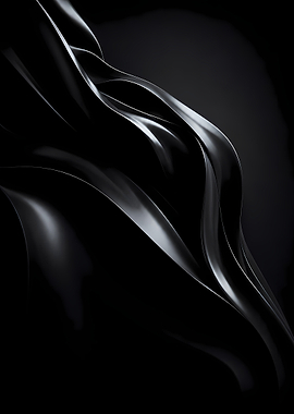 Abstract Black Silk Waves