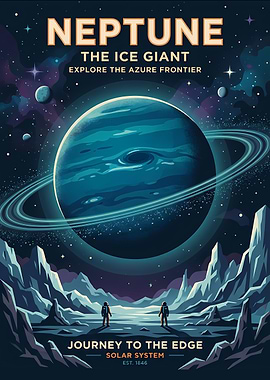 Neptune Space Exploration Poster