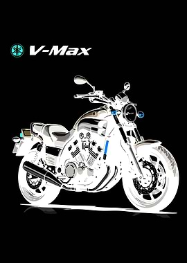 Yamaha V-Max Motorcycle Illustration