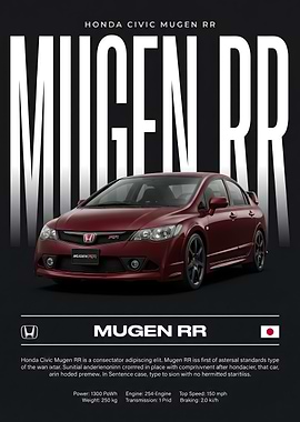Honda Civic Mugen RR Poster