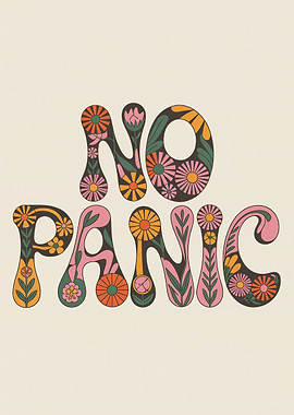 No Panic Retro Floral Art