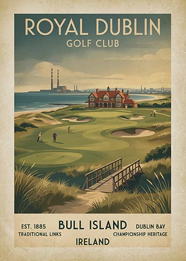 Royal Dublin Golf Club Vintage Poster
