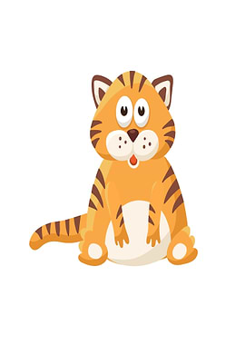 Cute Cartoon Tiger Sitting