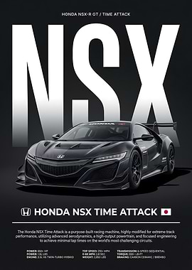 Honda NSX Time Attack Poster
