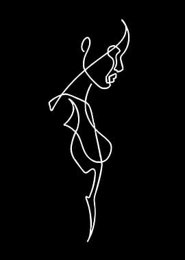 Minimalist Line Art of a Woman