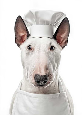Miniature Bull Terrier Chef Dog