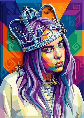 Billie Eilish Pop Art Portrait