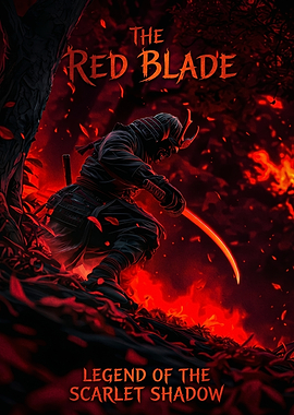 Samurai Warrior with Glowing Red Sword