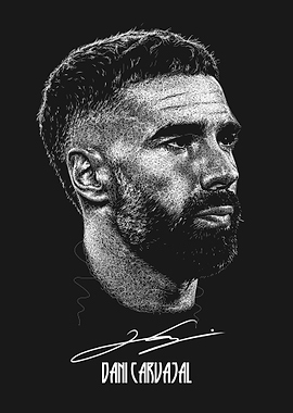Dani Carvajal Scribble art style with Signature