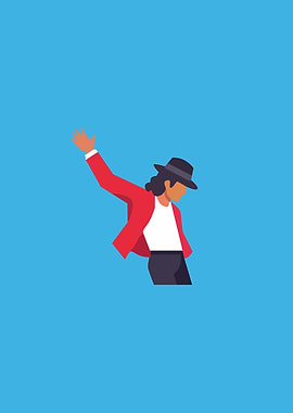 King of Pop Iconic Dance Pose Red Jacket